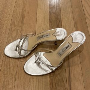 Jimmy Choo silver kitten heels sz 8